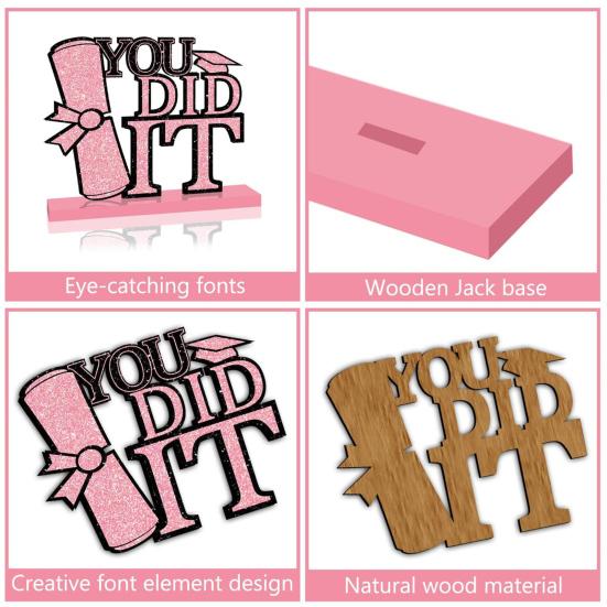 4 шт. центральные украшения для выпускного стола 2025 года, деревянные таблички с поздравлениями с выпускным, украшения для многоярусного подноса, декор выпускного вечера