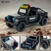 X015 Black Car Jeep Black Panther SWAT Pickup Truck Building Blocks for Kids