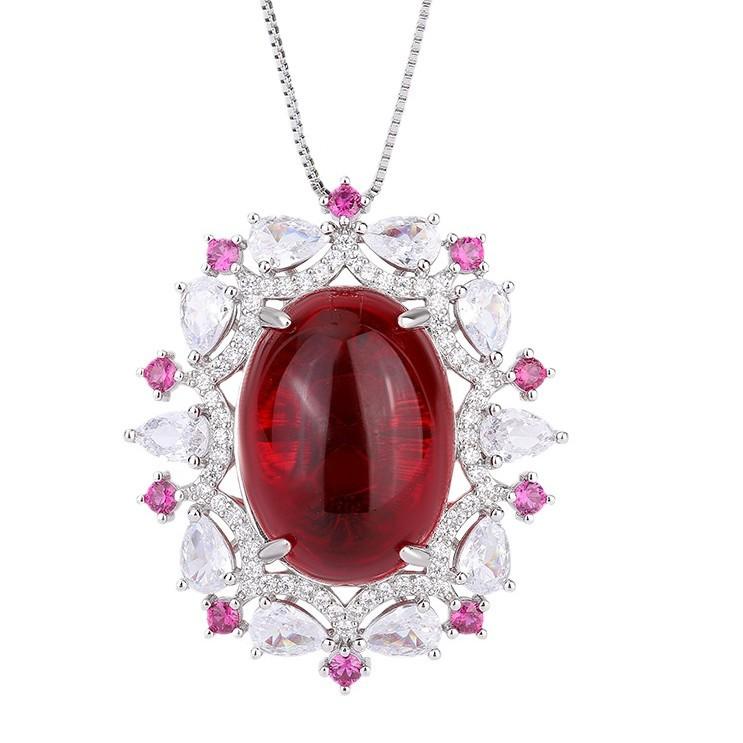 Имитация натурального ожерелья Параиба с подвеской контрастного цвета с бриллиантовым рубином, ожерелье, винтажный комплект ювелирных изделий