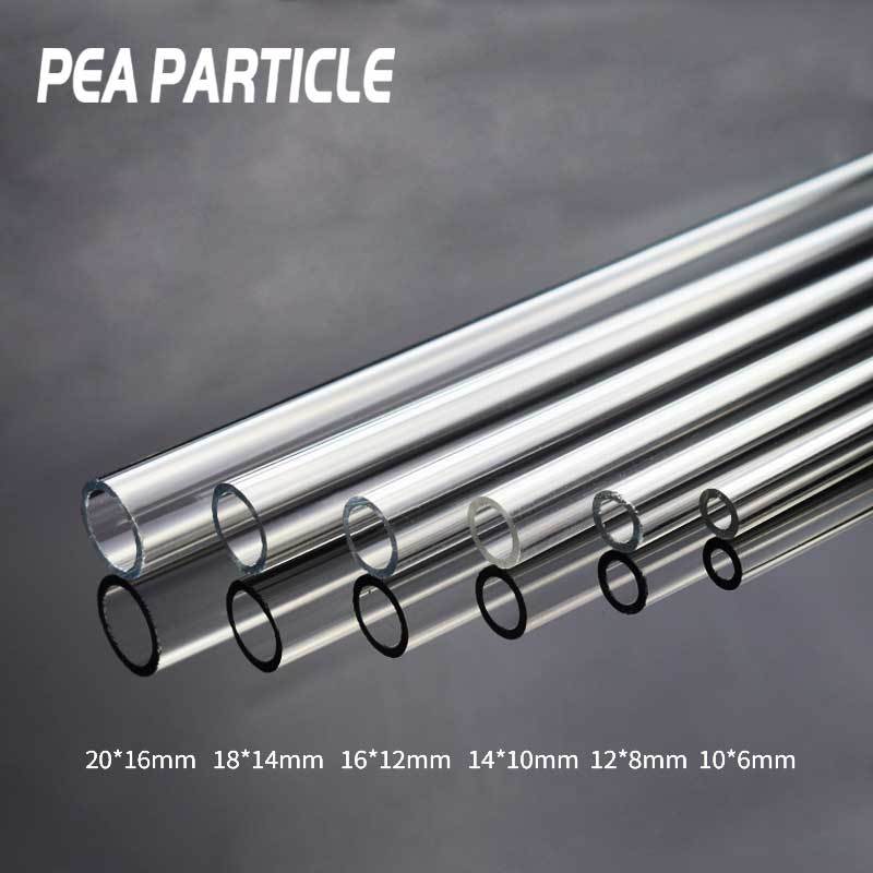 Transparent PC Water Cooling Tube Hard Acrylic 50cm OD Sizes 10mm-20mm 2mm Thickness - Flexible Water Pipe for Cooling Systems