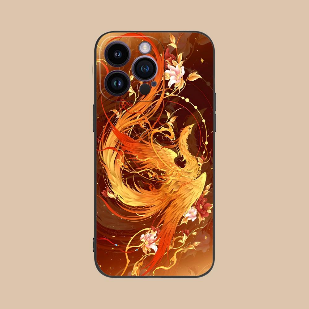 Роскошный Чехол для Мобильного Телефона Феникс для iPhone 17 16 15 14 13 12 11 X XR XS 8 7 Air Pro Max Plus Mini Красочный Чехол Красивый