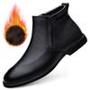 Men's Chelsea Boots Genuine Leather High-end Business Boots Italian Luxury Men Shoes Winter Ankle Boots High Quality Warm Botas