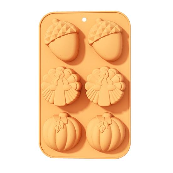 Силиконовая форма для торта на День благодарения в форме тыквы и осенних листьев, многоразовая гибкая форма для шоколада, термостойкая