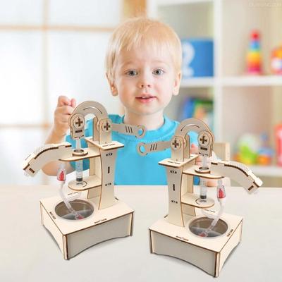 Ручной водяной насос STEM Science Kit Kids Деревянный 3D-пазл Набор DIY Образовательные научные эксперименты Проекты Поделки Строительная игрушка для малышей Мальчики Девочки Подарок