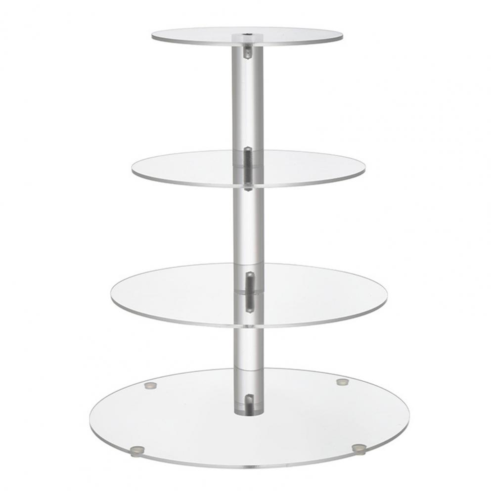 Space-saving 1 Set Helpful Clear Party Wedding Cupcake Tower Acrylic Cake Stand Round Party Supplies