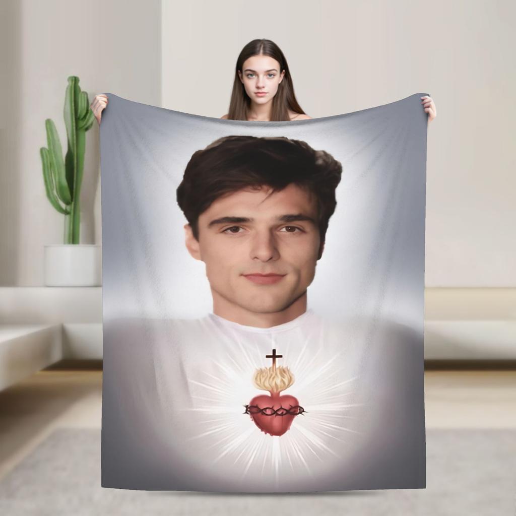 Jacob Elordi Actor Photo Collage Soft Warm Blankets Office Plush Throw Blanket Home Decor Flannel Bedspread Sofa Bed Cover