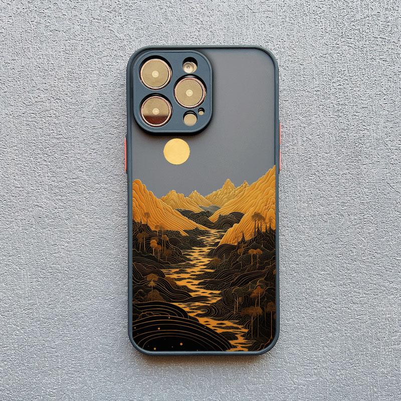 INS Горный речной пейзаж Закат Чехол для телефона Для iPhone 11 12 13 14 15 16 Pro Max Plus Mini XR X XS 7 8 Plus Ударопрочный чехол