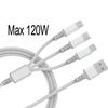 1,2 м / 3 в 1 USB-кабель для зарядки USB-кабель Для серии iPhone 14-8 Samsung Huawei Xiaomi Многопортовый Несколько