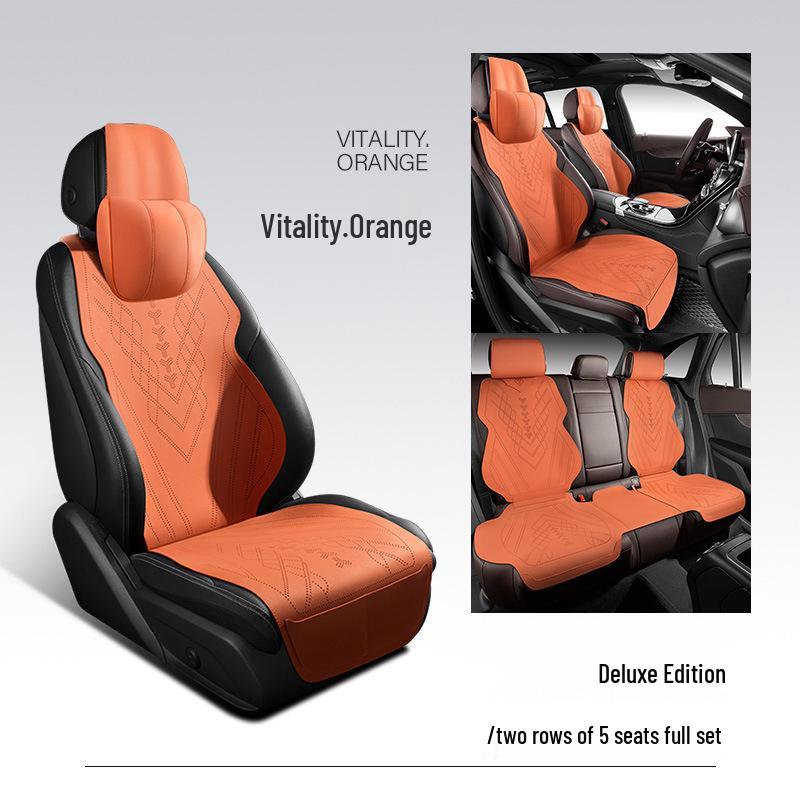 Volkswagen-Compatible Suede Car Seat Cushion, Universal Five-Seater Half-Surround Cover
