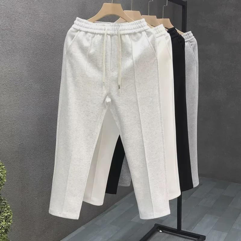 2024 Мужские корейские стильные свободные повседневные летние брюки с широкими штанинами