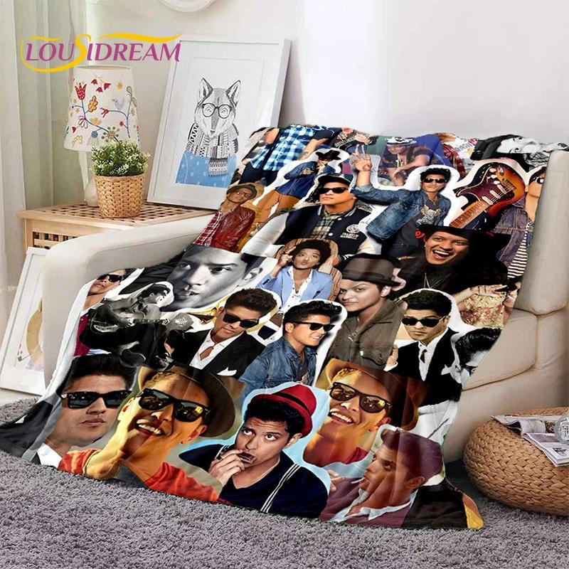 Bruno Mars 3D Singer Star Soft Flannel Blanket for Beds Bedroom Sofa Picnic,Throw Blanket for Cover Outdoors Leisure Nap Gift