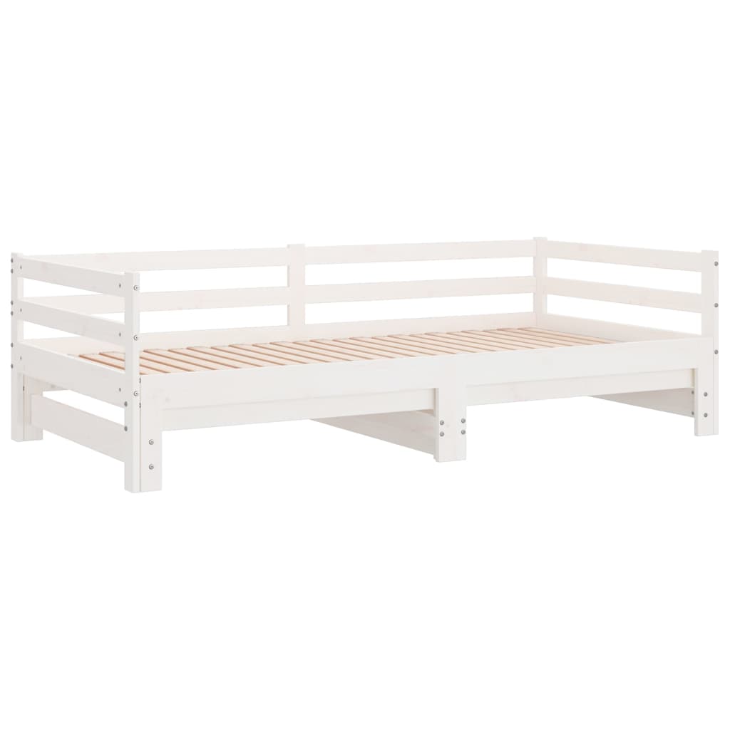 Extendable Daybed without Mattress White 80 x 200 cm