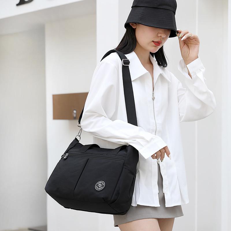 Womens Medium Nylon Tote Bag With Inner Zipper And Phone Pocket For Daily Use And Shopping