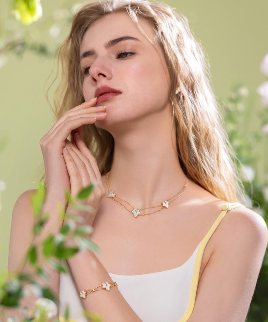 Lola Rose Ivy Mother-Of-Pearl Multi-Pendant Cubic Bracelet Women'S Layered Bracelet