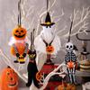 Plush Halloween Ornament Small Black Cat/Pumpkin/Ghost/Skeleton Hanging Decoration for Holiday Tree Decor
