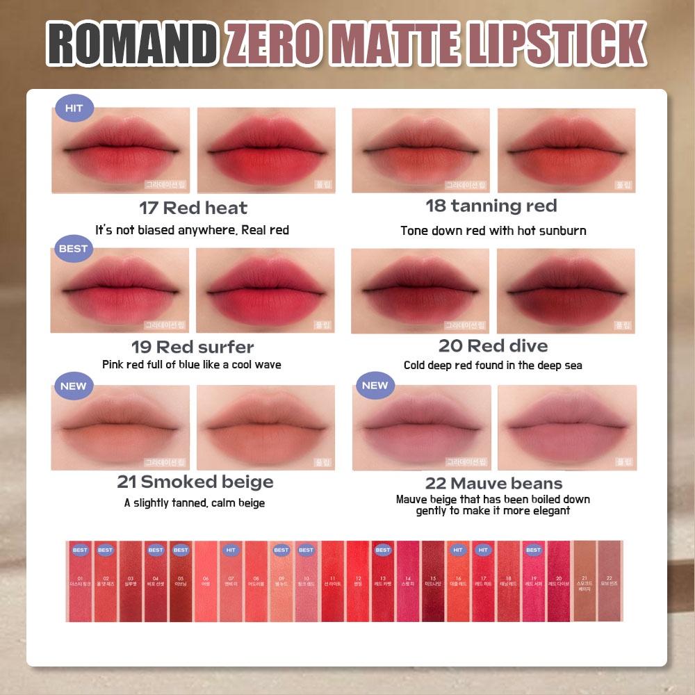 Rom&nd Нулевая матовая помада (22 варианта)