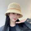 Соломенная шляпа женская летняя пляжная шляпа для улицы с защитой от УФ-лучей дышащая плетеная ажурная шляпа-ведро с широкими полями маленькая шляпа для лица