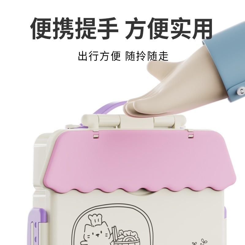 Microwave-Safe PP Lunch Box With 4-Compartment Design Adults Kids Leakproof Bento Container Reusable Food Storage
