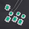 Серебряная игла S925 Модные имитационные ювелирные изделия Набор аксессуаров Изумрудный Три предмета Женские