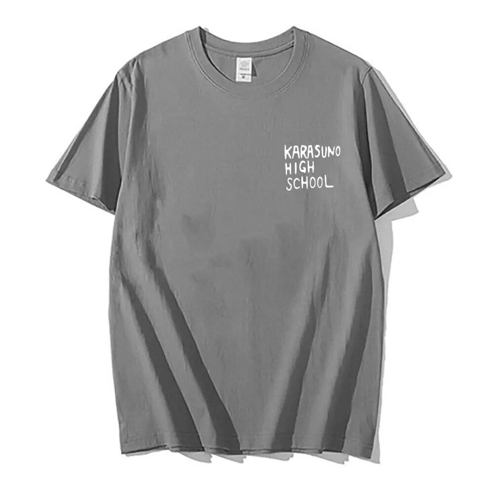 Anime Haikyuu Tobio Kageyama Graphic Tshirt Karasuno High School Letter Logo T-shirts Regular Unisex Women Loose Fashion T Shirt