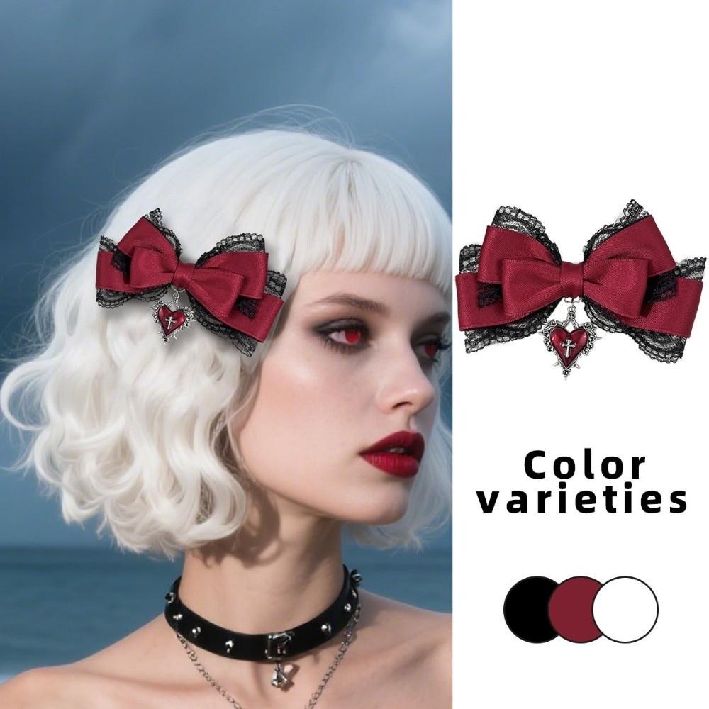 Ribbon Cute Duckbill Clip Gothic Hair Barrettes Sweet Bow Hair Clip Women