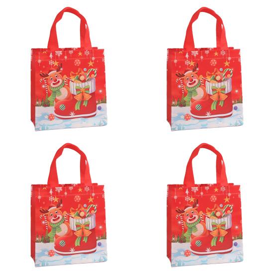 Сумки многоразовые сумки-тоут с узорами Санта-Клауса и снеговика для праздничного украшения вечеринки
