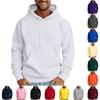 Men's Casual Loose Sweatshirt Solid Color Drawstring Large Pocket Hoodie Sports Sweatshirt
