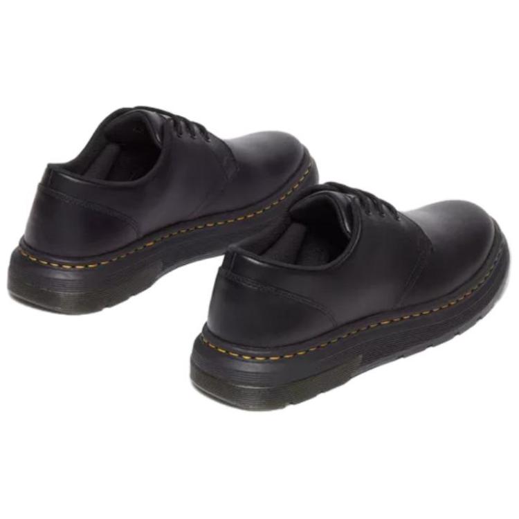 Dr. Martens Leather Round Toe Lace-Up Comfortable Low-Top Casual Shoes Unisex Casual Shoes Black 31669001