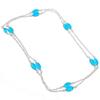 Blue Chalcedony Handmade 925 Sterling Silver Jewelry Necklace 36" O4r25