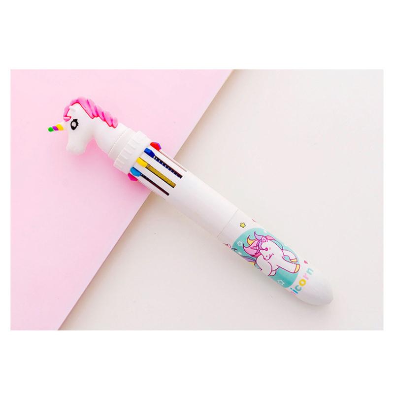 1 шт. многоцветная шариковая ручка 10-в-1 челночные ручки выдвижная мини-ручка-единорог подарок для офиса ручка для письма школьные канцелярские принадлежности детская вечеринка