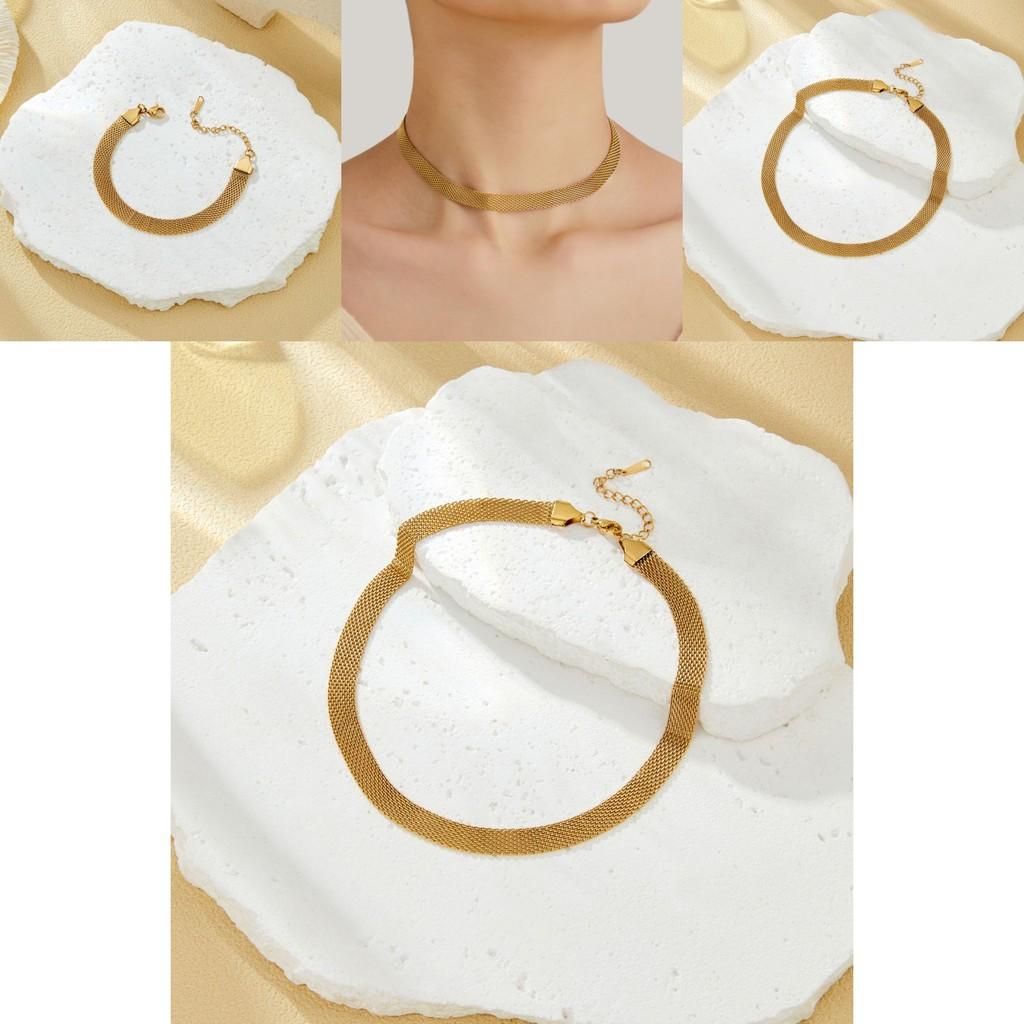 Элегантное золотое титановое ожерелье Современный Ins хип-хоп чокер для модного женского стиля