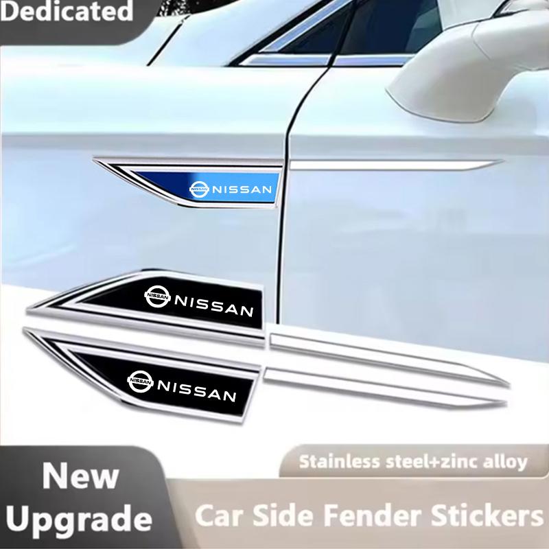 AUW3 Car Door Side Fender Blade Logo Emblem Badge Decal Sticker For Nissan Rogue Pathfinder X-Trail GTR Note Qashqai Juke Patrol