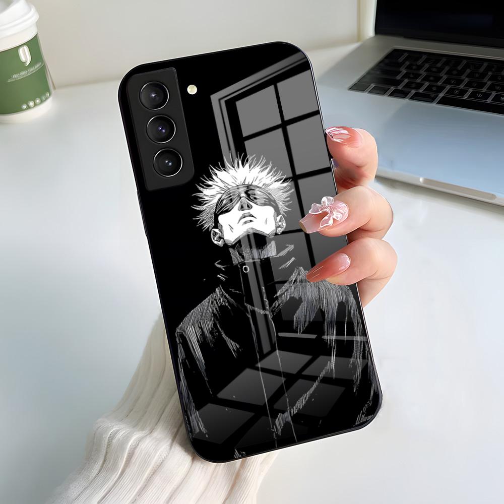 Чехол для телефона J-Jujutsu K-Kaisen G-Gojo для Samsung A56 A36 A26 A16 A15 A25 A35 A55 A14 A34 A24 A54 Стеклянный чехол
