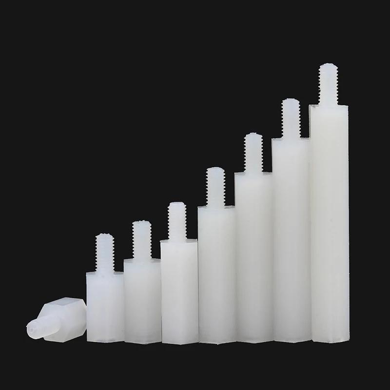 25Pcs White Male To Female Nylon Standoff M2-M4 PCB Standoff Spacer Column Plastic Spacing Pillar