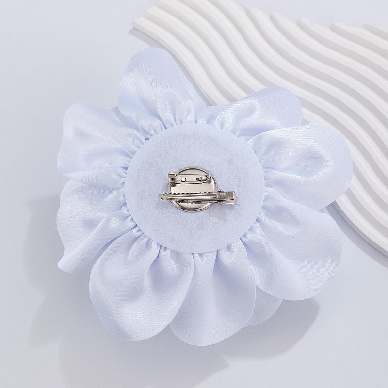 1 шт., броши в виде цветка камелии, свадебные броши, брошь-клипса в виде утконоса, брошь на плечо, двойное назначение, атласная ткань, 19,5 см