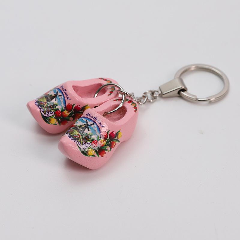 Ключница Дофаминовый Цвет Голландские Деревянные Кломпы: Персонализированный памятный подарок