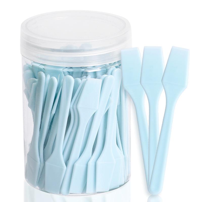 100 шт./банка Мини косметическая лопатка-ложка для крема для лица, макияжа, маски, смешивания, инструменты для красоты своими руками, палочки-аппликаторы для макияжа глаз и лица