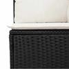5 Piece Garden Sofa Set with Cushions Black Poly Rattan