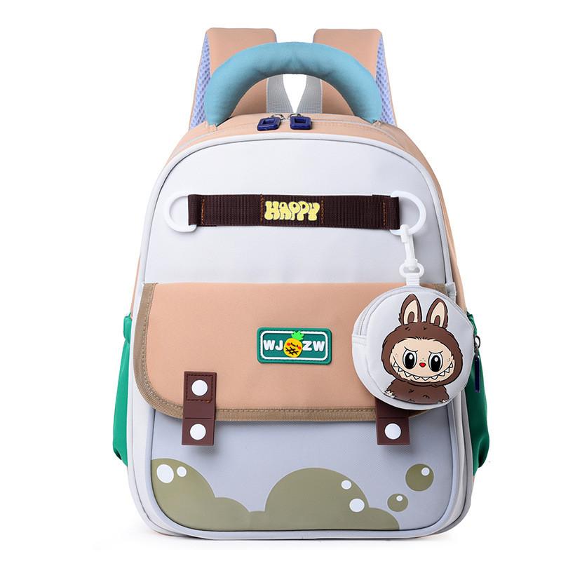 Printed Color Spliced Children Backpack Casual Outdoor Schoolbag Trendy