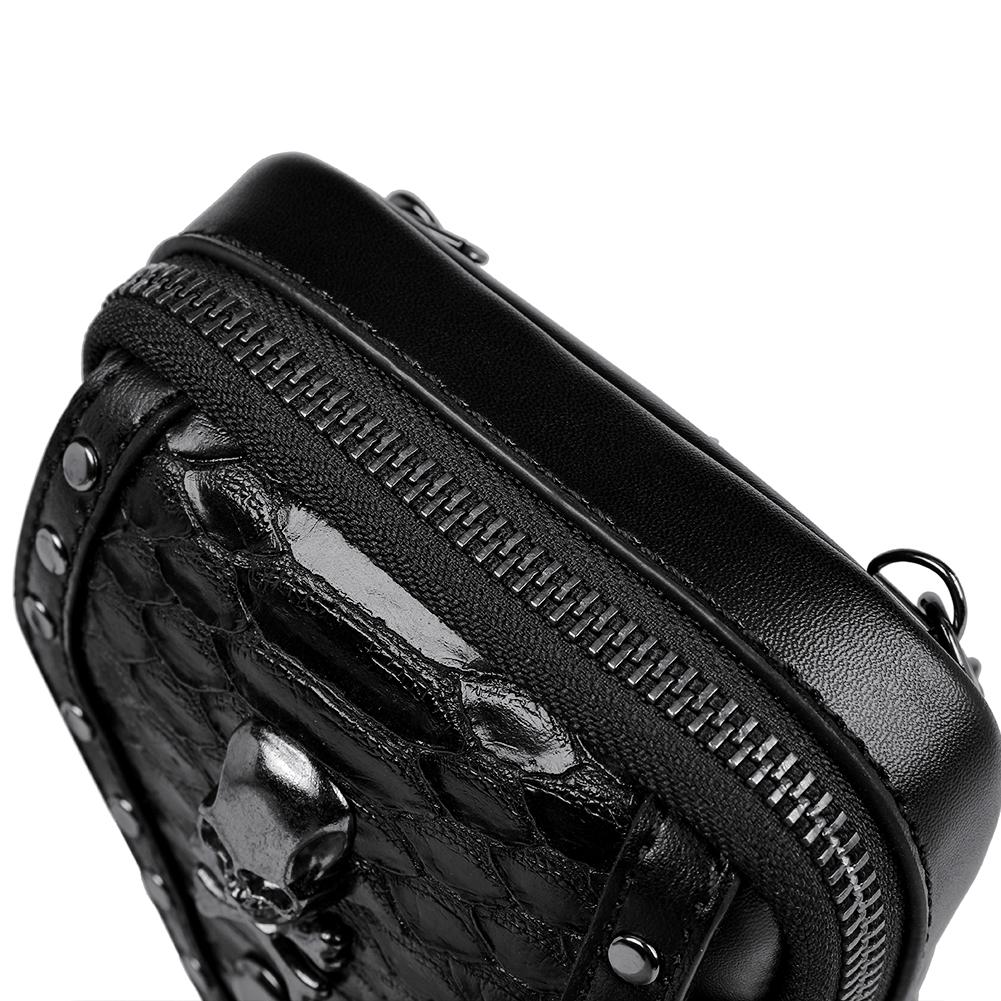 Jierotyx Маленький кошелек через плечо для мобильного телефона для женщин, легкая мини-сумка на плечо, кошелек, готические сумки с черепом и винтажными заклепками