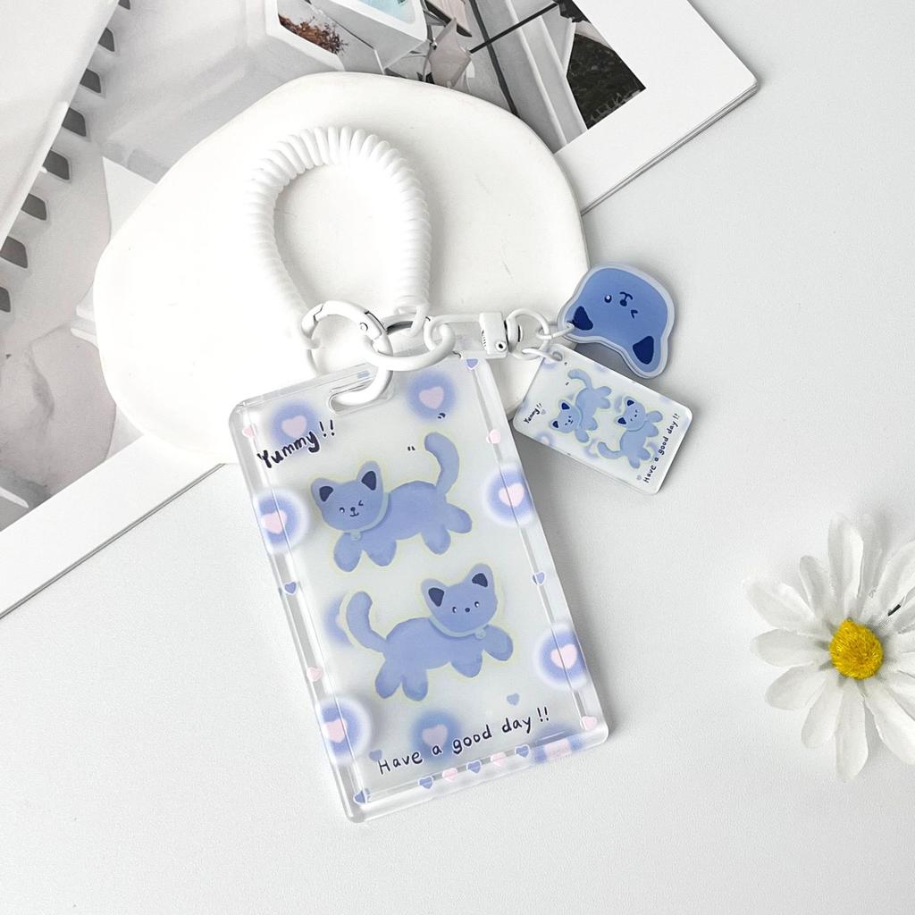 Чехол с мультяшным принтом, идентификационная бирка, чехол для рабочей карты с эластичным ремешком на запястье, держатель для бейджа, чехол для деловой карты доступа