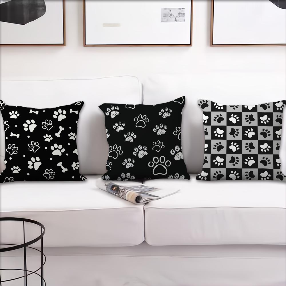 Cartoon Colored Graffiti with Cat Dog Paws cushion cover For Pillow Printing Sofa Decoration Room Shop Office Nordic Simplicity