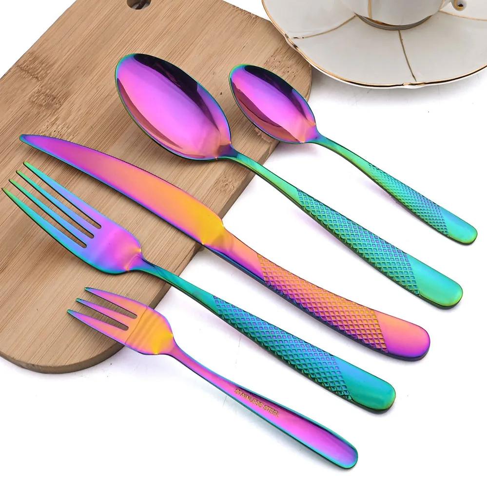 30pcs Tableware Set Stainless Steel Dinnerware Sets Knife Fork Spoon Flatware Western Cutlery Set Knife Fork Spoon Tea Spoon