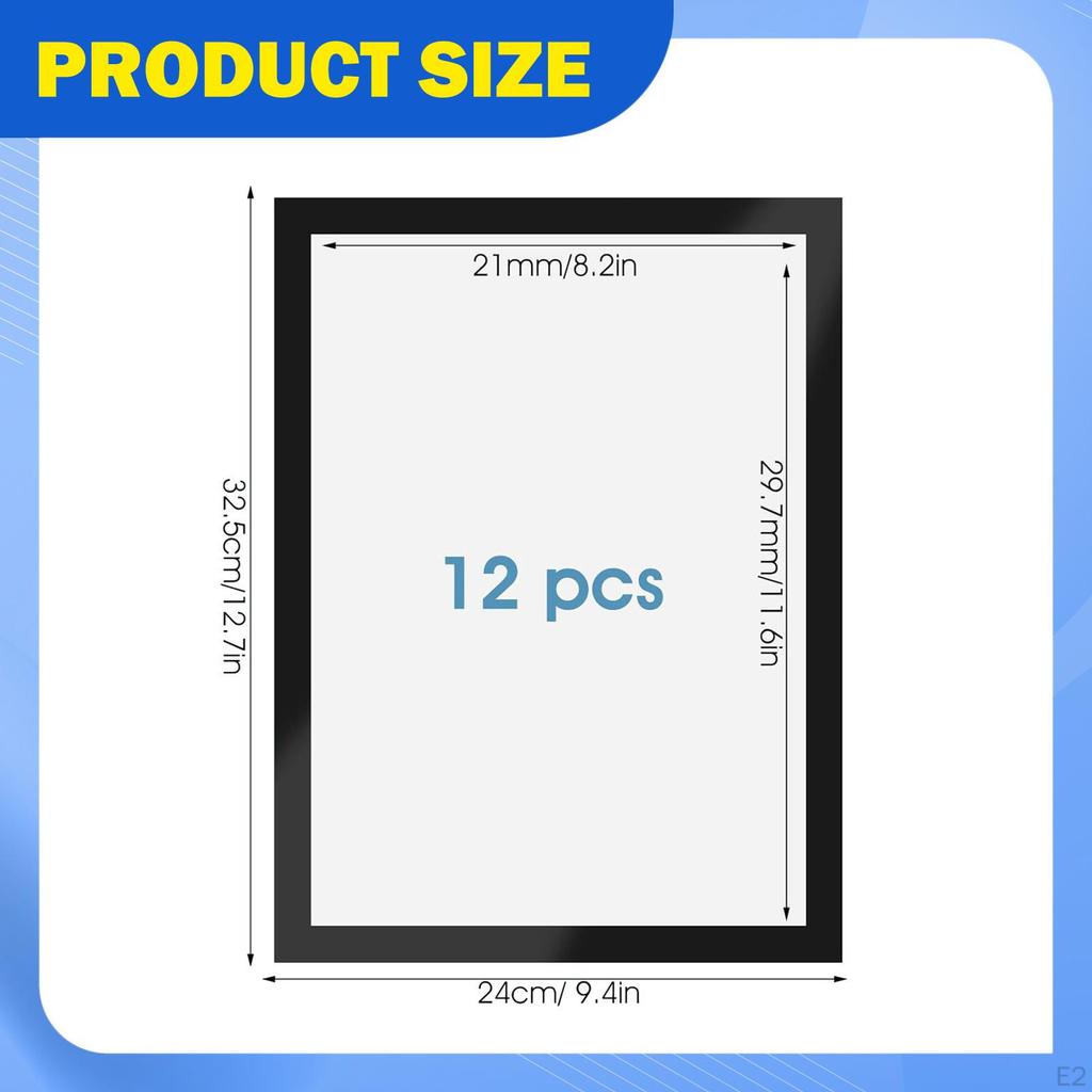 12 Pieces Sign Holder Document Border Display Frame Information for Whiteboard Home