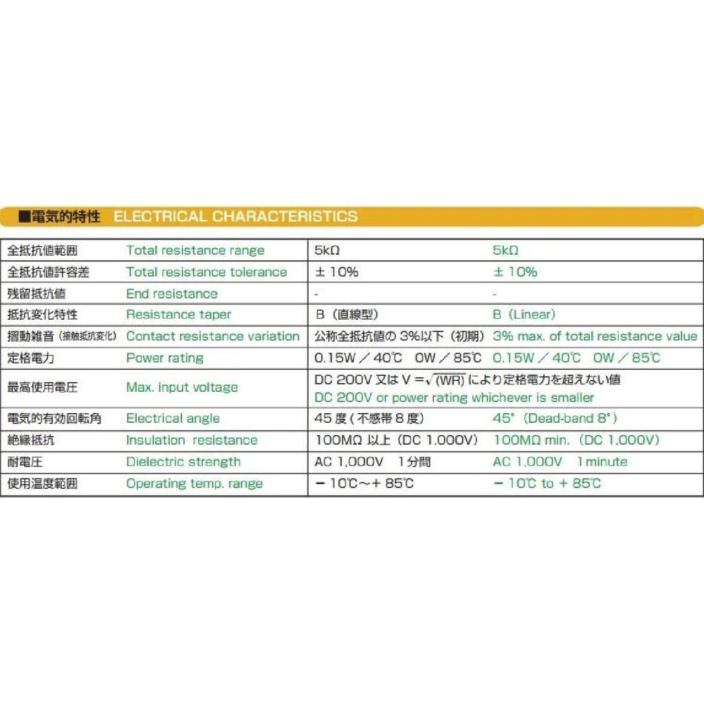 1PC RVQ28YS 50F RVQ28YS50F S502 5K Step Car Scooter Potentiometer Switch Self Reset Electrical Angle 45 50MM Shaft