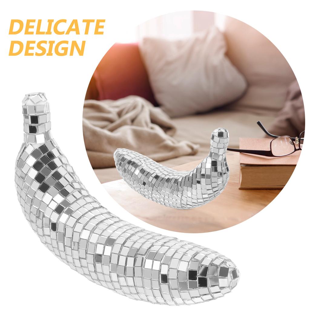 Блестящее Зеркальное Диско Банан Домашний Декор Ретро Вечеринка Украшение для Стола Полки Письменного Стола Офиса Тема Фруктовое Украшение