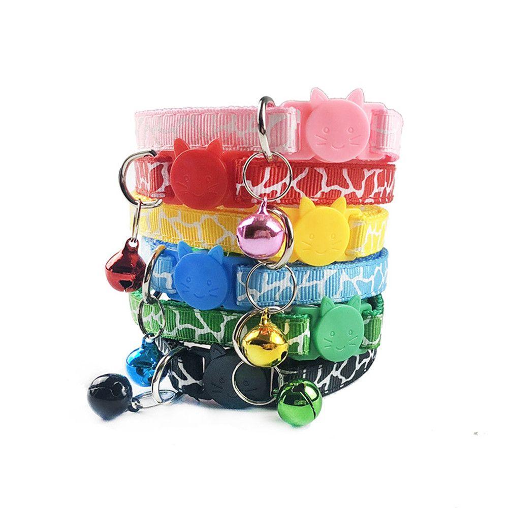 Buckle Cute Cat Head Pet Supplies Kitten Necklace Cat Collars Bell Pendant Dog Collar