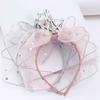 Принцесса Головной убор Сияющий Бант Обруч для головы Пряжа Бант Повязка на голову Корона Сетка