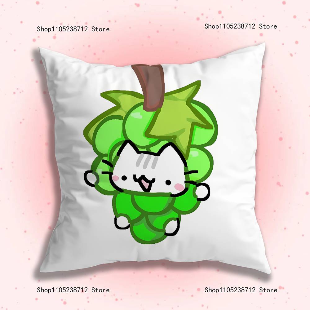 Adorable Cute Cartoon Cat Pillow Case Plush Fabric Soft Pillowcase Double Sided Print Sofa Cushion Cover Throw