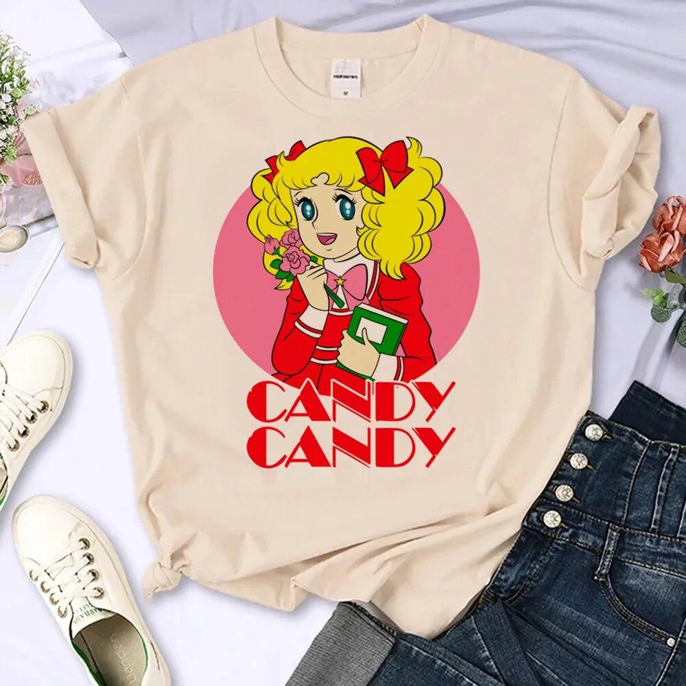 Футболка Candy Candy, женская футболка унисексга, одежда для девочек в стиле комиксов в стиле аниме